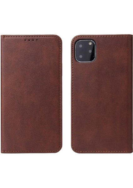 Iphone 11 Için Kılıf Deri Folio Flip Case Manyetik Karbon Fiber Kart ile (Yurt Dışından)