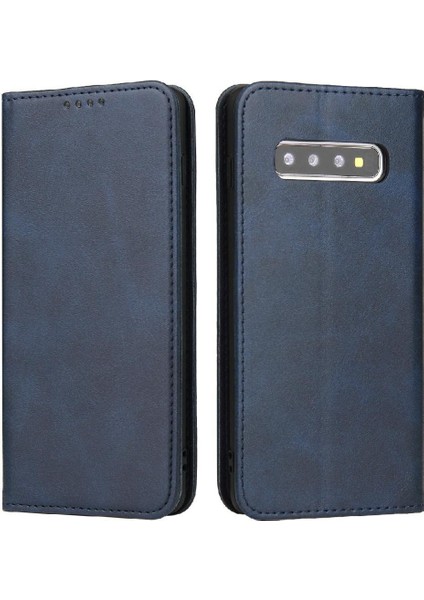 Kart Tutucu Kickstand Deri Folio Flip ile Samsung Galaxy S10 Için Kılıf (Yurt Dışından)