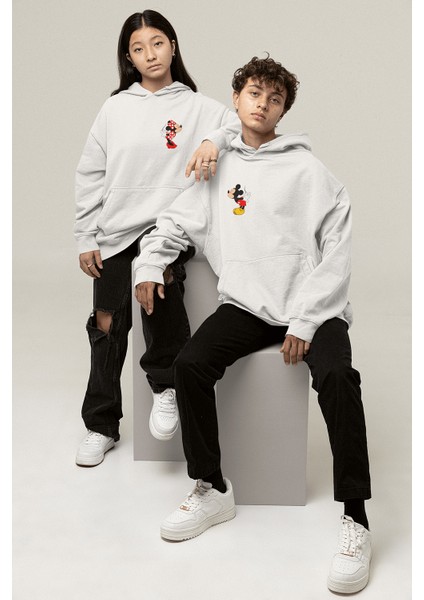 Mickey ve Minnie Sevgili/çift/arkadaşlık 2'li Kapşonlu Sweatshirt Seti