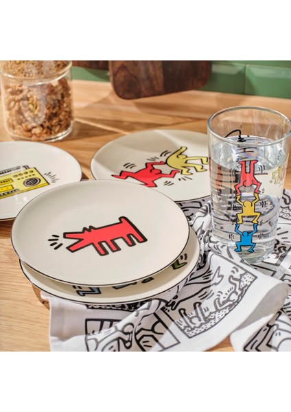 Bella Maison Keith Haring Porselen Pasta Tabağı 4'lü (19 Cm)