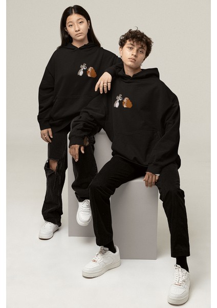 Leydi ve Sokak Köpeği Sevgili/çift/arkadaşlık 2'li Kapşonlu Sweatshirt Seti