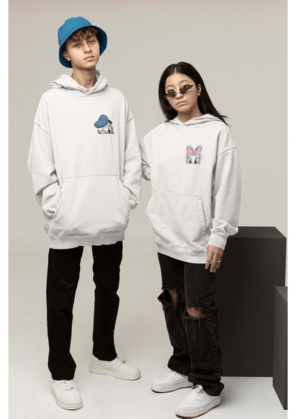 Donald Duck ve Daisy Duck Sevgili/çift/arkadaşlık 2'li Kapşonlu Sweatshirt Seti