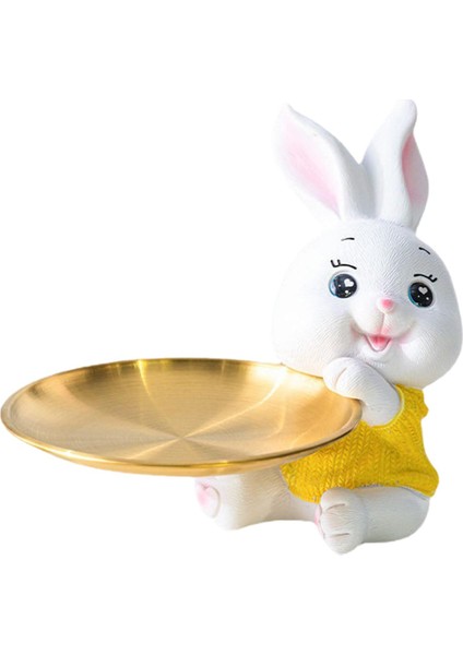 3D Tavşan Depolama Tepsisi Heykeli Reçine Tavşan Heykelcik Ş Çanak Süs 14 cm x 18 cm (Yurt Dışından)