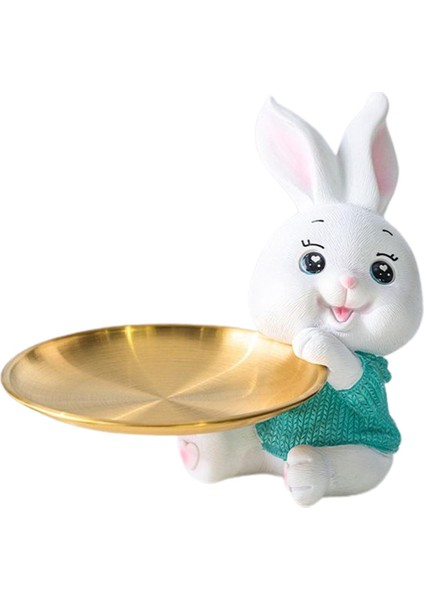 3D Tavşan Depolama Tepsisi Heykeli Reçine Tavşan Heykelcik Ş Çanak Süs Yeş cm x 18 cm (Yurt Dışından)