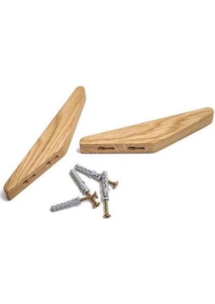 2 Adet Ahşap Elbise Askı Duvara Monte Ceket Şapka Eşarp Kanca Anahtar Depolama Raf Dropshipping | Robe Hooks (Yurt Dışından)