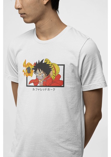 One Piece Luffy Red Hawk Tişört