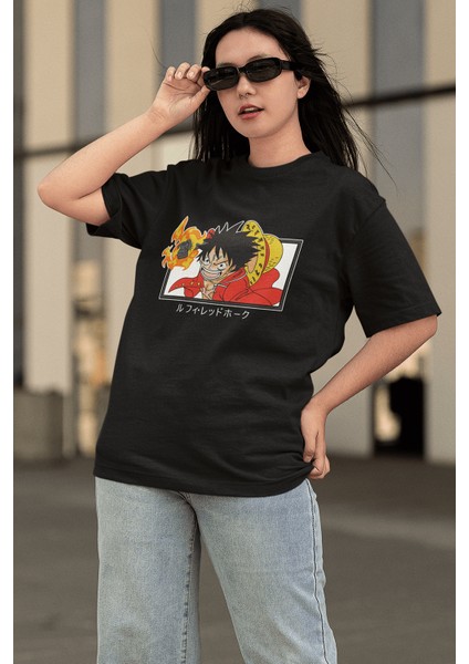 One Piece Luffy Red Hawk Tişört