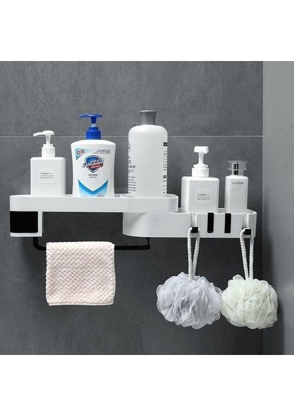 Plastik Vantuz Banyo Mutfak Köşe Depolama Raf Organizatör Duş Raf Şampuan Duş Tutucu Depolama Raf Organizatör | Depolama Rafları ve Amp;raflar (Yurt Dışından)