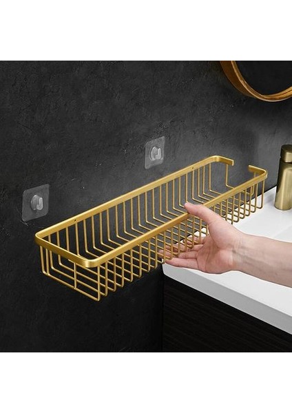 Banyo Raf Banyo Duş Şampuanı Sabun Kozmetik Raf Fırçalanmış Altın Depolama Organizatör Raf Tutucu Alüminyum Banyo Aksesuarları | Banyo Rafları (Yurt Dışından) modelleri