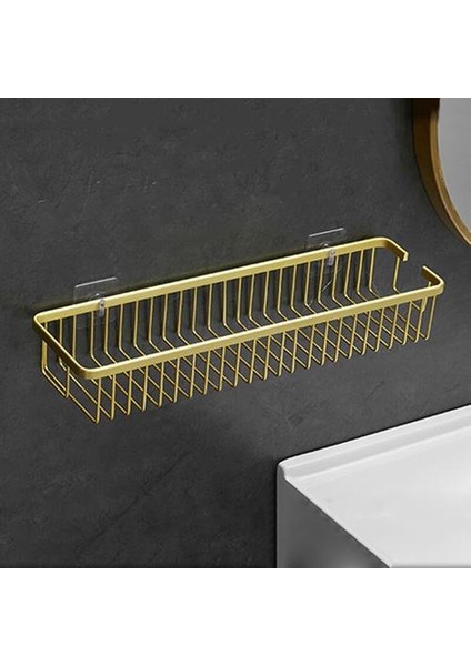 Banyo Raf Banyo Duş Şampuanı Sabun Kozmetik Raf Fırçalanmış Altın Depolama Organizatör Raf Tutucu Alüminyum Banyo Aksesuarları | Banyo Rafları (Yurt Dışından) fırsatları