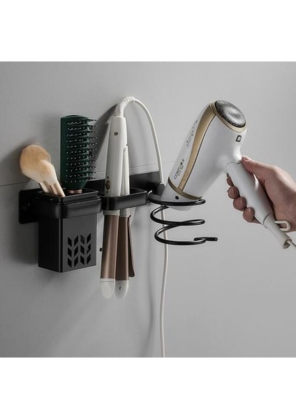 Duvara Monte Saç Kurutma Makinesi Tutucu Banyo Curling Demir Saç Düzleştirici Depolama Raf Saç Kurutma Makinesi Kuaförlük Aracı Depolama Raf (Yurt Dışından)