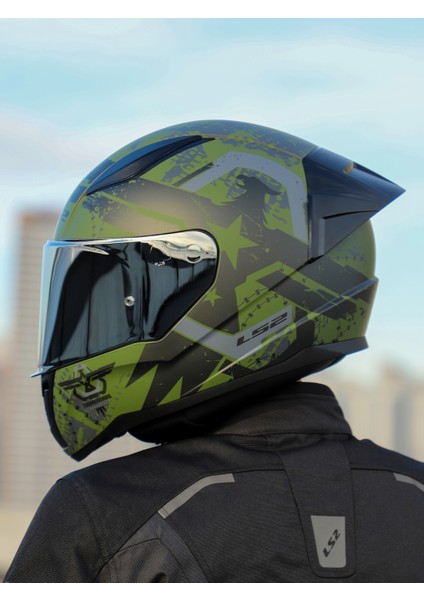 Rapıd 2 Race Thunder Bırds Mat Yeşil-Siyah-Gri Kask