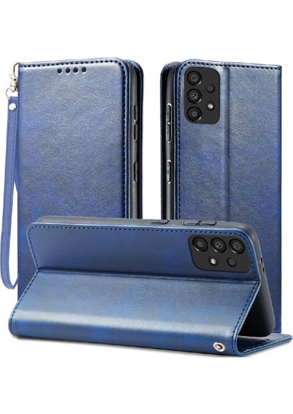 Samsung Galaxy A22 5g Tam Koruma Deri Folio Flip Case (Yurt Dışından)