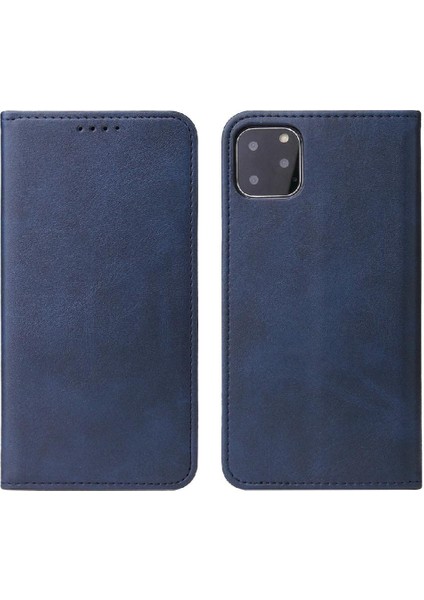 Iphone 11 Için Kılıf Pro Kart Ekleme Manyetik Karbon Fiber Deri Folio (Yurt Dışından)