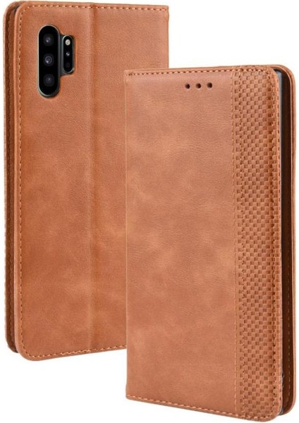 Samsung Galaxy Not 10 Artı Manyetik Kapatma Pu Deri Cüzdan (Yurt Dışından)