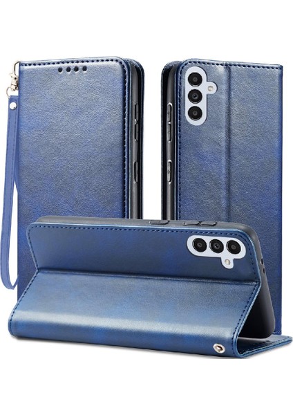 Kart Tutucu Kickstand Deri Folio ile Samsung Galaxy A24 4g Için Kılıf (Yurt Dışından)