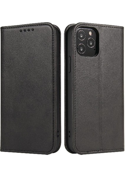 Iphone 14 Için Kılıf Pro Manyetik Karbon Fiber Deri Folio Flip Case Tam (Yurt Dışından)