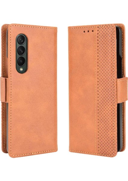 Samsung Galaxy Z Için Kılıf Fold 3 5g Manyetik Kapatma Pu Deri Cüzdan (Yurt Dışından)