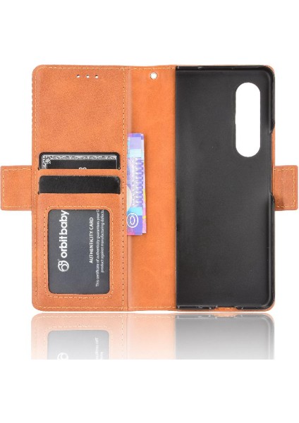 Samsung Galaxy Z Için Kılıf Fold 3 5g Manyetik Kapatma Pu Deri Cüzdan (Yurt Dışından) indirimleri