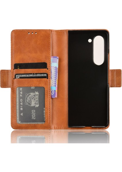 Samsung Galaxy Z Için Kılıf Fold 5 5g Pu Deri Manyetik Kapatma Cüzdan (Yurt Dışından) indirimleri