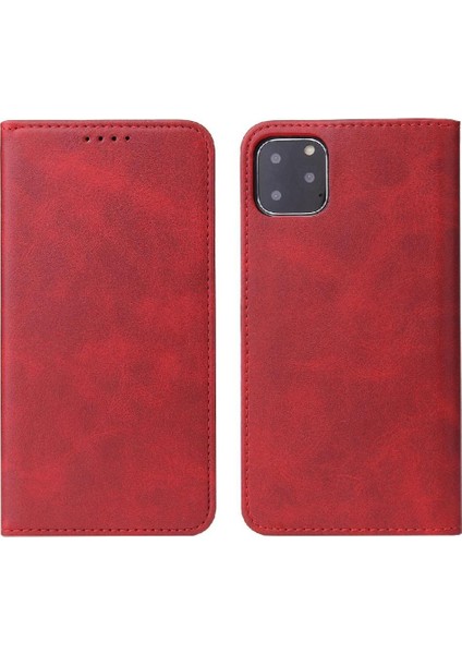 Iphone 11 Için Kılıf Pro Kart Ekleme Manyetik Karbon Fiber Deri Folio (Yurt Dışından)