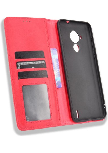 Nokia C30 Cüzdan Manyetik Kapatma Pu Deri Kılıf (Yurt Dışından)