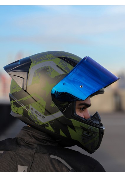 Rapıd 2 Race Thunder Bırds Mat Yeşil-Siyah-Gri Kask