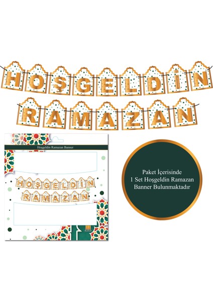 Hoş Geldin Ramazan Altın Puantiyeli Banner