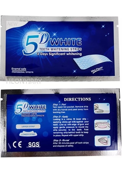5d Whıte Diş Beyazlatma Bandı 2 Adet+ Beyazlatma Kalemi 1 Adet