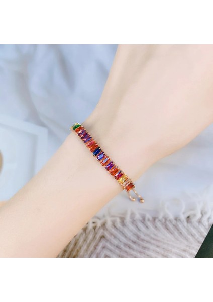 DZH051 2.5X5MM Zhouyang Boho Gökkuşağı Tenis Bilezikler Kadınlar Için Ayarlanabilir Kadın Bilezik Zirkon Kuyumcu Arkadaş Hediye Jewery DZH043 (Yurt Dışından) modelleri