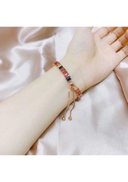 DZH051 2.5X5MM Zhouyang Boho Gökkuşağı Tenis Bilezikler Kadınlar Için Ayarlanabilir Kadın Bilezik Zirkon Kuyumcu Arkadaş Hediye Jewery DZH043 (Yurt Dışından) fırsatları