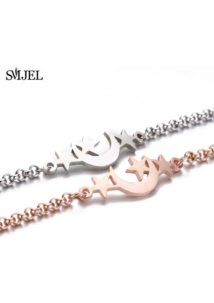Platin Kaplama Smjel Trendy Takı Paslanmaz Çelik Sevimli Anne Bebek Fil Bilezik Bilezik Kadınlar Için Çok Katmanlı Zincir Kelebek Bilezik Hediye (Yurt Dışından)