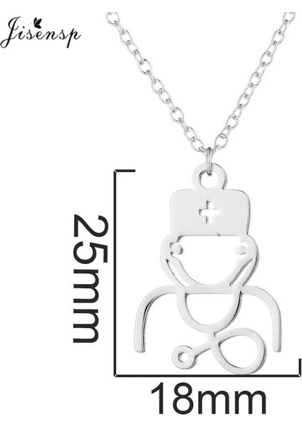 Kolye Gümüş Jisensp Paslanmaz Çelik Kalp Atışı Kardiyogram Bilezik Stetoskop Kadın Bilezik Bilezik Hemşire Doktor Takı Için Özel Hediyeler (Yurt Dışından)