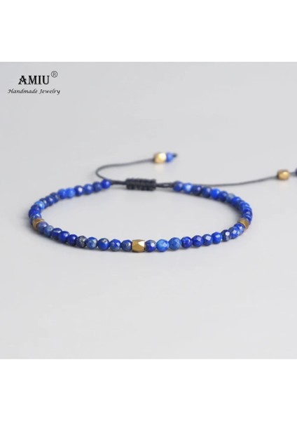 Amıu 3mm Doğal Lapis Taş Boncuk Tibet Taş Boncuk Streç Bilezik Erkekler Kadınlar Için Yoga Çakra Kristal Boncuk Bilezikler (Yurt Dışından)