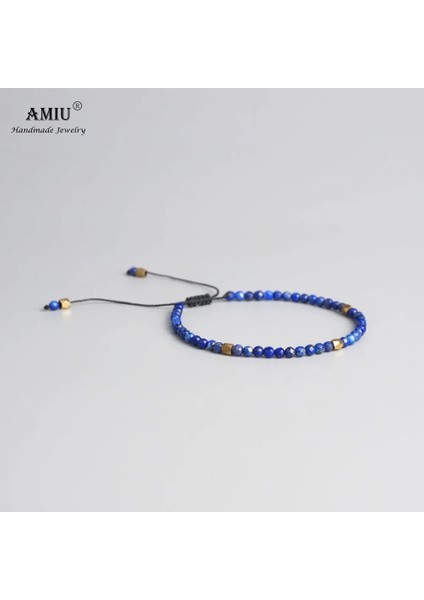 Amıu 3mm Doğal Lapis Taş Boncuk Tibet Taş Boncuk Streç Bilezik Erkekler Kadınlar Için Yoga Çakra Kristal Boncuk Bilezikler (Yurt Dışından)