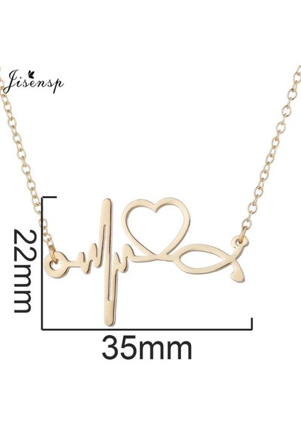 Altın Kolye Jisensp Paslanmaz Çelik Kalp Atışı Kardiyogram Bilezik Stetoskop Kadın Bilezik Bilezik Hemşire Doktor Takı Için Özel Hediyeler (Yurt Dışından)