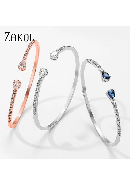 Beyaz 2 Zakol Lüks Kadınlar Düğün Ayarlanabilir Açılış Bilezik Kübik Zirkon Bilezik Bilezik Takı Hediyeler FSBP2218 (Yurt Dışından) fırsatları