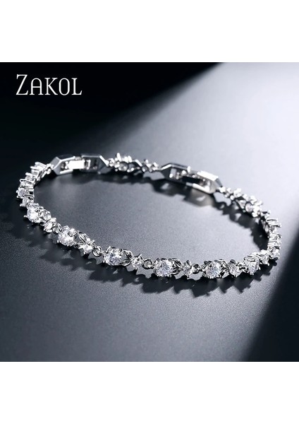 Kahverengimsi Sarı Zakol Nefis Oval Zirkonya Kristal Yaprak Bilezik Bangley Gül Altın Renk Cz Zirkon Taş Takı Kız Kadınlar Için FSBP134 (Yurt Dışından)