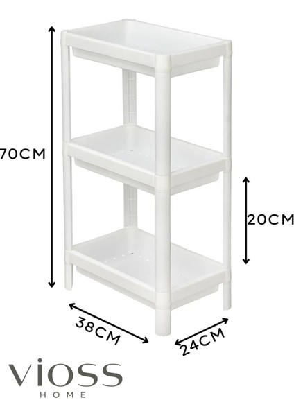 3 Katlı Vesken Raf | Banyo Mutfak Düzenleyici Kare Raf Organizer fiyatları