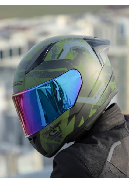Rapıd 2 Race Thunder Bırds Mat Yeşil-Siyah-Gri Kask