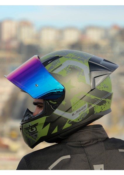 Rapıd 2 Race Thunder Bırds Mat Yeşil-Siyah-Gri Kask