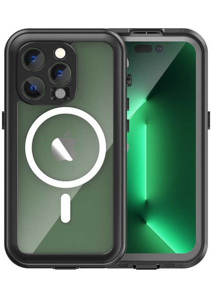 iPhone 14 Pro - Uyumlu 1-1 Su Geçirmez Kılıf-Siyah