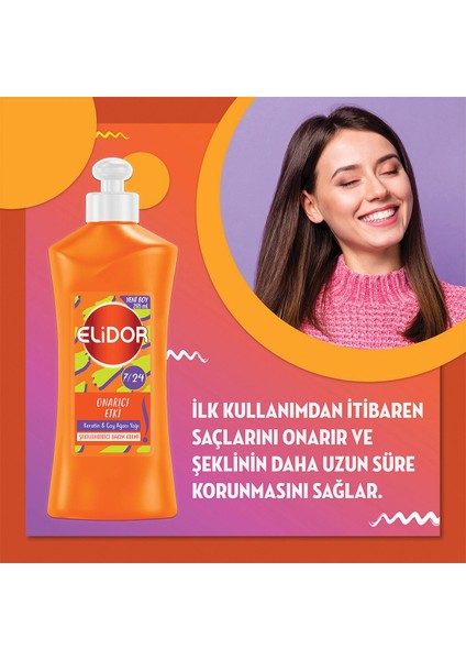 7/24 Şekillendirici Saç Bakım Kremi Onarıcı Etki Keratin & Çay Ağacı Yağı 265 ml X2 Adet