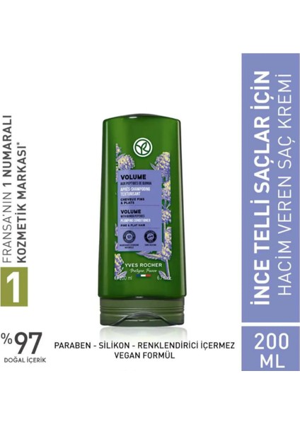 Yves Rocher Hacim Veren Saç Kremi - Ince Telli Saçlar / Volume Kinoa Peptitleri ve Agav 200 ml