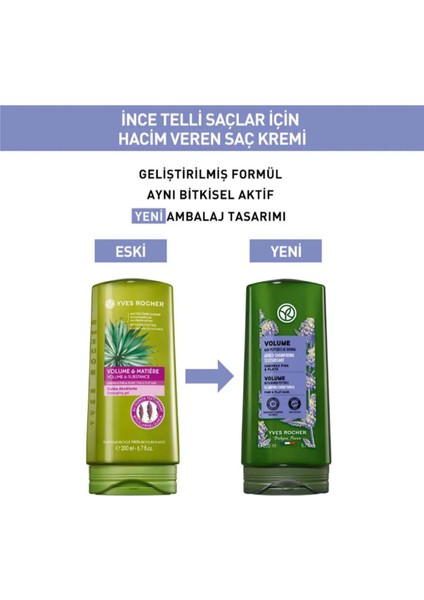 Yves Rocher Hacim Veren Saç Kremi - Ince Telli Saçlar / Volume Kinoa Peptitleri ve Agav 200 ml