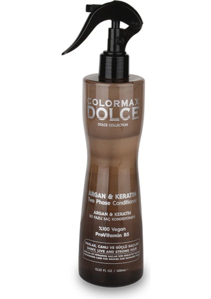 Dolce 400 ml Argan & Keratin Iki Fazlı Saç Spreyi (%100 Vegan)