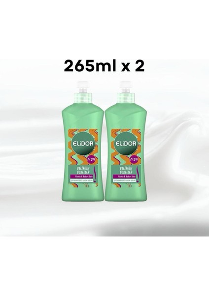 2'li Elidor 7 24 Şekillendirici Saç Bakım Kremi Belirgin Bukleler Elastin Badem Sütü 265 ml