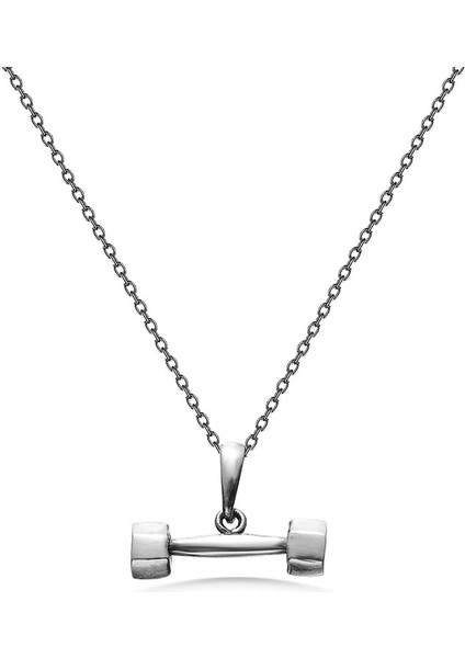 925 Ayar Gümüş Sade Dumbell Erkek Kolye indirimleri