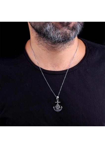 925 Ayar Gümüş Deniz Çapası Erkek Kolye fiyatları