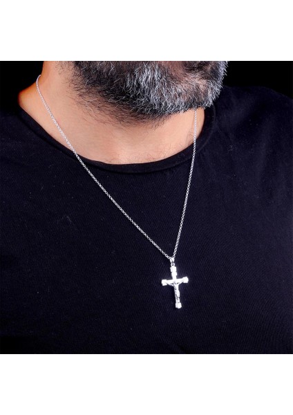 925 Ayar Gümüş Isa Sembollü Haç Erkek Kolye fiyatları